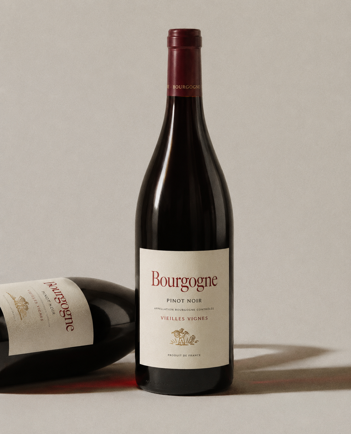 Burgundy wine bottle